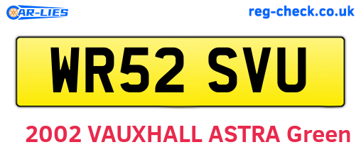 WR52SVU are the vehicle registration plates.