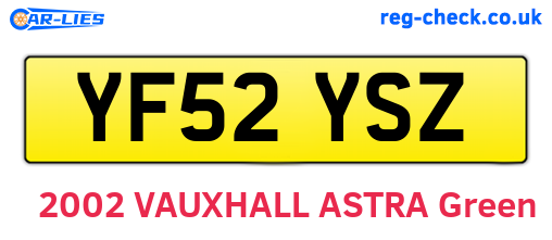 YF52YSZ are the vehicle registration plates.