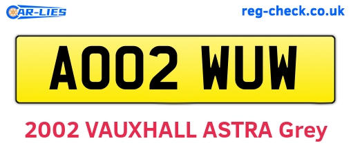 AO02WUW are the vehicle registration plates.
