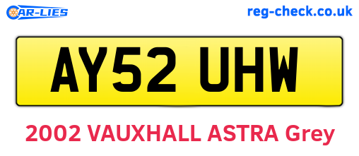 AY52UHW are the vehicle registration plates.