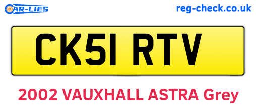 CK51RTV are the vehicle registration plates.