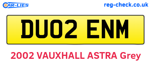 DU02ENM are the vehicle registration plates.