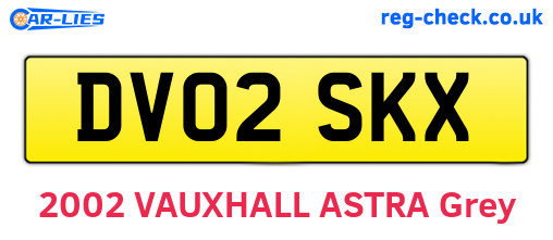 DV02SKX are the vehicle registration plates.