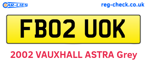FB02UOK are the vehicle registration plates.