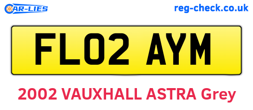 FL02AYM are the vehicle registration plates.
