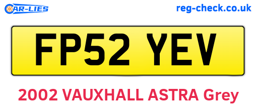 FP52YEV are the vehicle registration plates.
