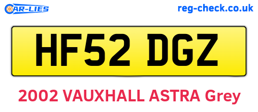 HF52DGZ are the vehicle registration plates.