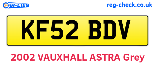 KF52BDV are the vehicle registration plates.