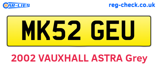 MK52GEU are the vehicle registration plates.