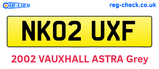 NK02UXF are the vehicle registration plates.