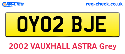 OY02BJE are the vehicle registration plates.
