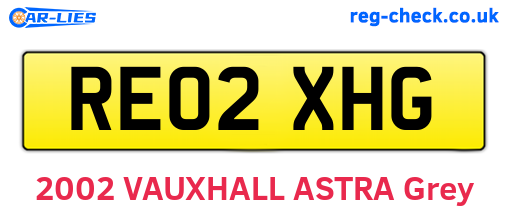 RE02XHG are the vehicle registration plates.