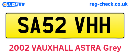 SA52VHH are the vehicle registration plates.