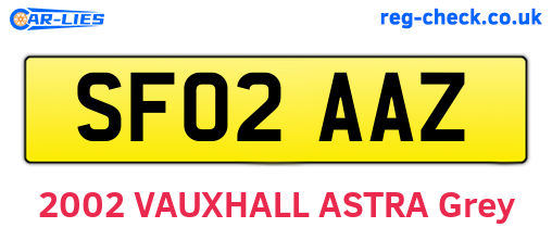 SF02AAZ are the vehicle registration plates.