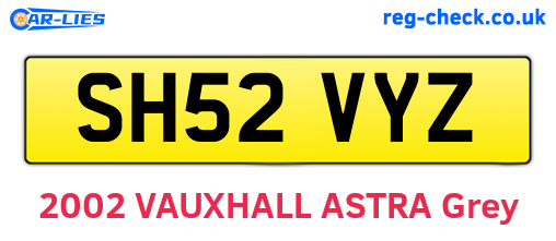 SH52VYZ are the vehicle registration plates.
