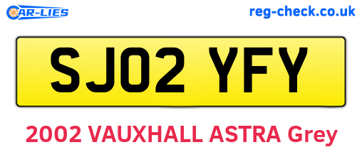 SJ02YFY are the vehicle registration plates.