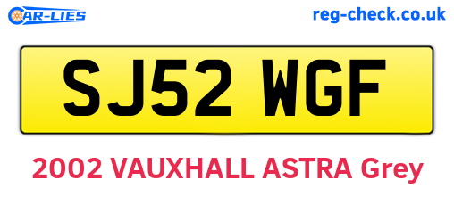 SJ52WGF are the vehicle registration plates.