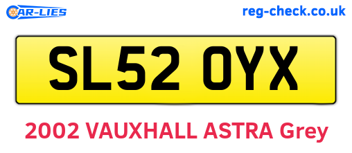 SL52OYX are the vehicle registration plates.