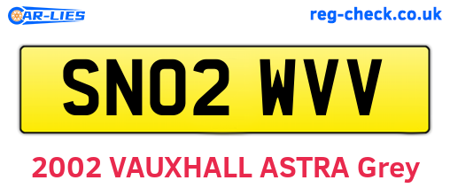 SN02WVV are the vehicle registration plates.