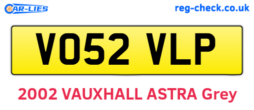 VO52VLP are the vehicle registration plates.
