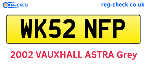 WK52NFP are the vehicle registration plates.