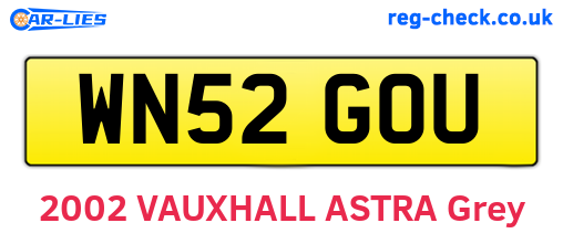 WN52GOU are the vehicle registration plates.