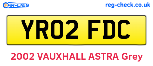 YR02FDC are the vehicle registration plates.