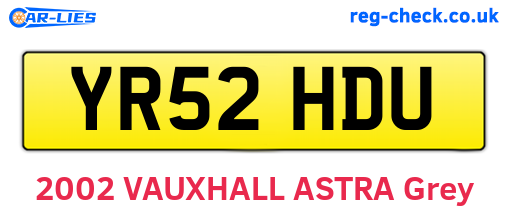 YR52HDU are the vehicle registration plates.