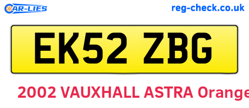 EK52ZBG are the vehicle registration plates.