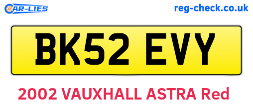 BK52EVY are the vehicle registration plates.