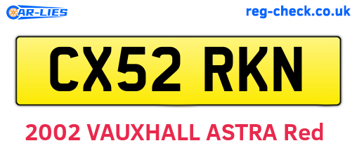 CX52RKN are the vehicle registration plates.