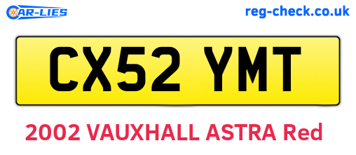 CX52YMT are the vehicle registration plates.