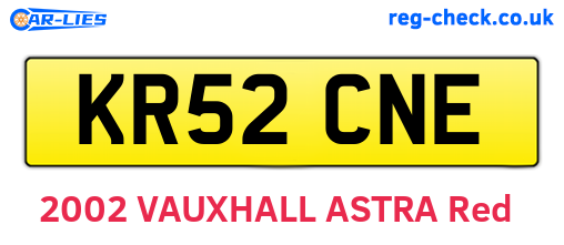 KR52CNE are the vehicle registration plates.