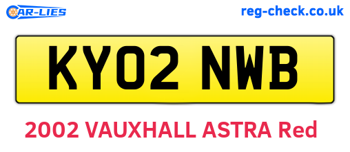 KY02NWB are the vehicle registration plates.