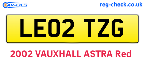 LE02TZG are the vehicle registration plates.