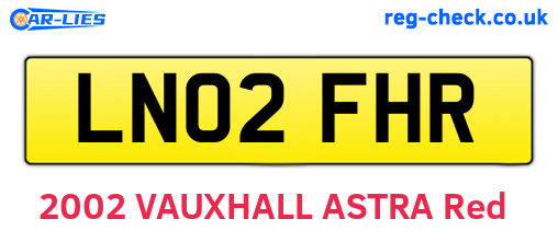 LN02FHR are the vehicle registration plates.