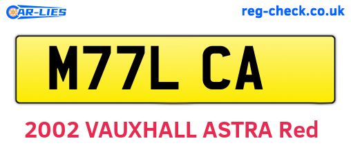 M77LCA are the vehicle registration plates.