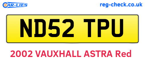 ND52TPU are the vehicle registration plates.
