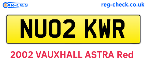 NU02KWR are the vehicle registration plates.