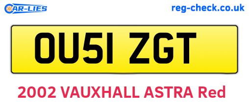 OU51ZGT are the vehicle registration plates.