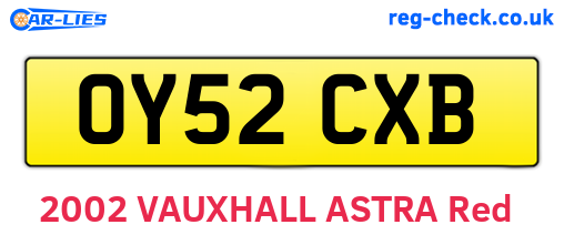 OY52CXB are the vehicle registration plates.