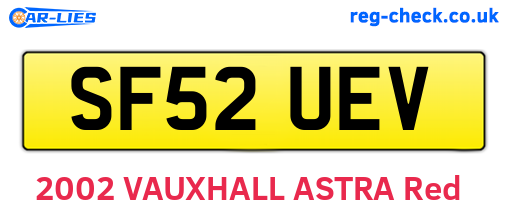 SF52UEV are the vehicle registration plates.