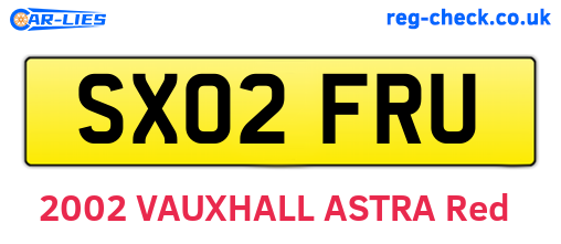 SX02FRU are the vehicle registration plates.