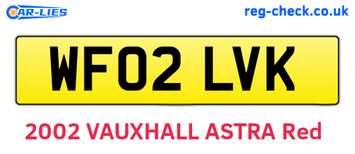 WF02LVK are the vehicle registration plates.