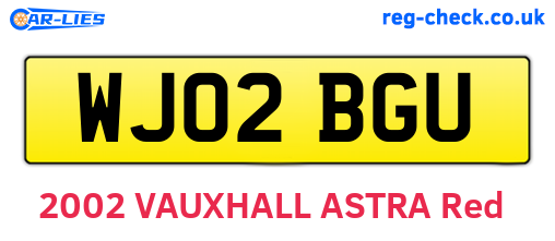 WJ02BGU are the vehicle registration plates.