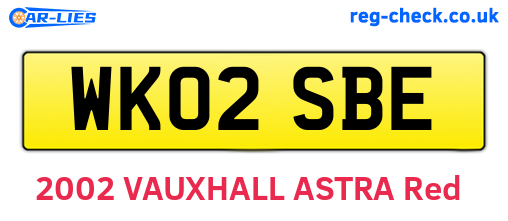 WK02SBE are the vehicle registration plates.