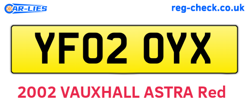 YF02OYX are the vehicle registration plates.