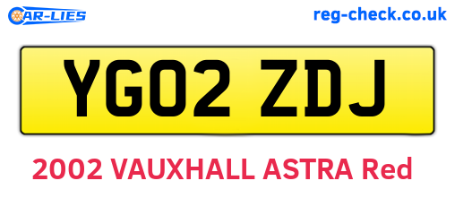 YG02ZDJ are the vehicle registration plates.