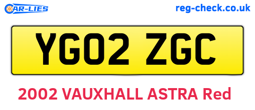 YG02ZGC are the vehicle registration plates.