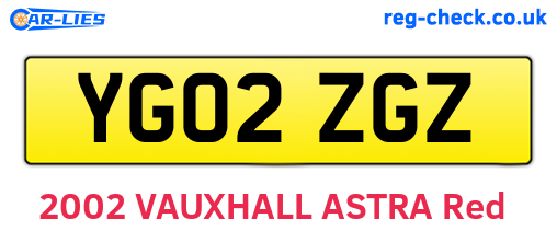 YG02ZGZ are the vehicle registration plates.